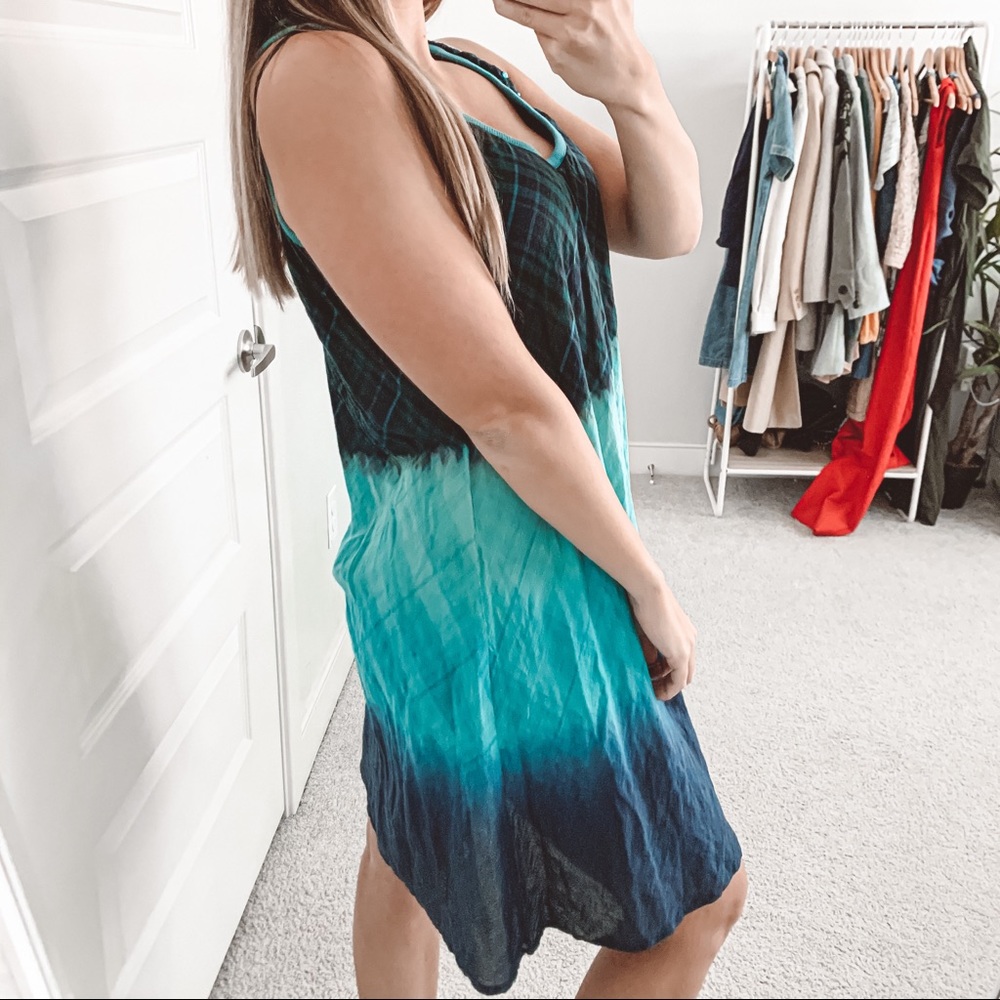 Double D Ranch Tie Dye Ombre Mini Dress Blue - Picture 4 of 8